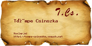Tömpe Csinszka névjegykártya